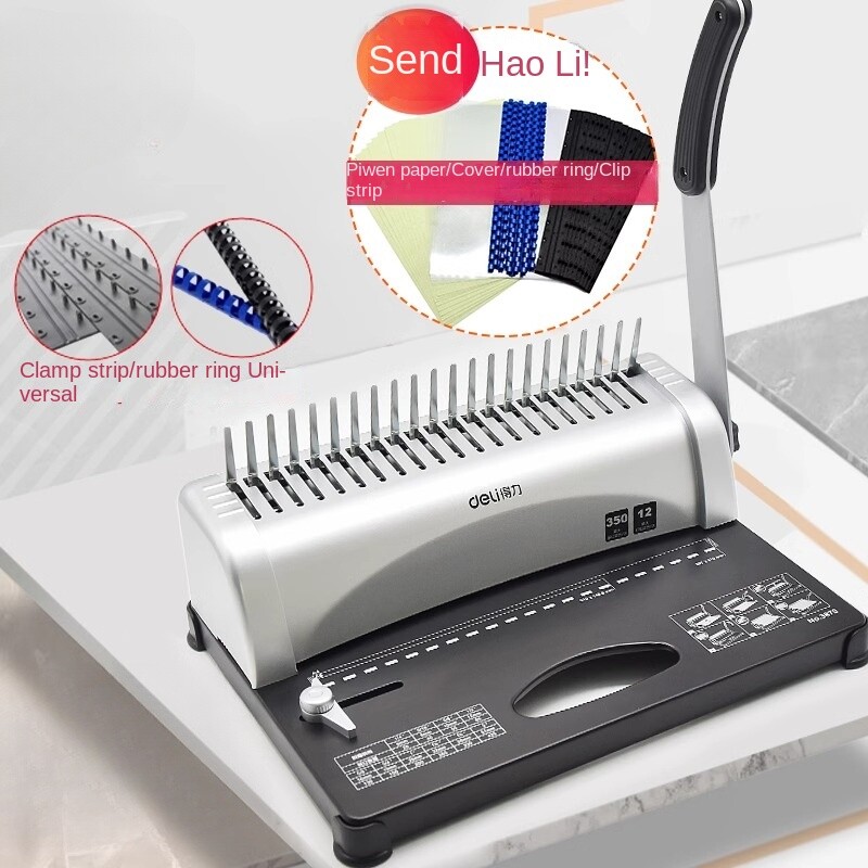 Comb Type Rubber Ring Binding Machine 3870 Manual 21 Hole Crimp Punching Machine