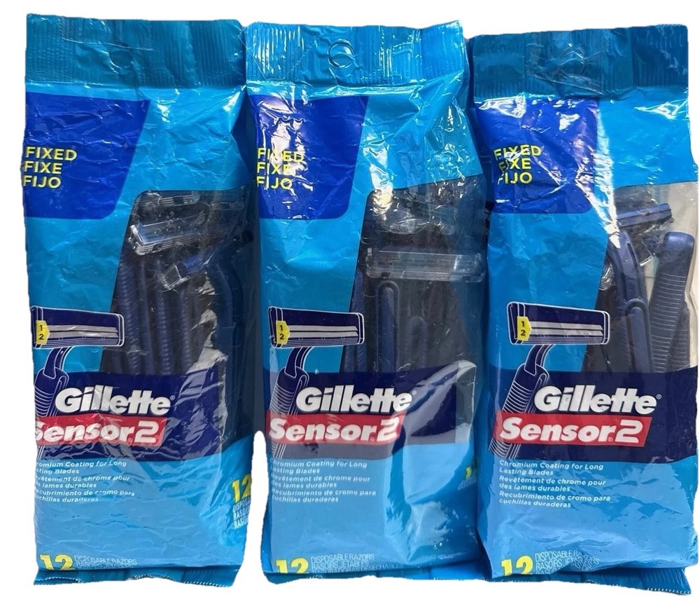 gillette fixed sensor 2 disposable razors 36 total count