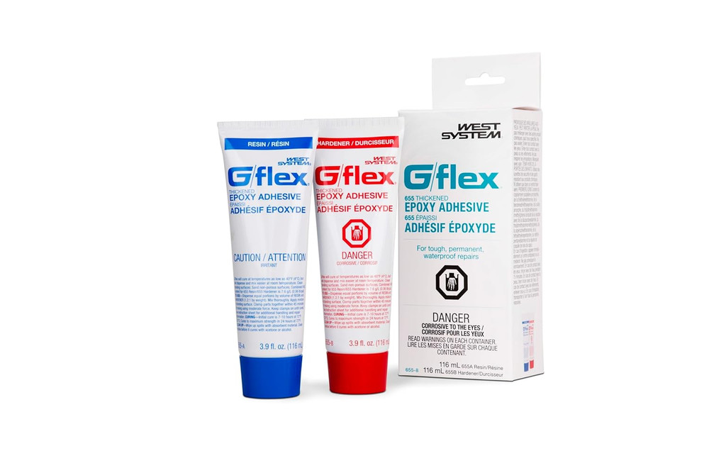 West System 655-8 G/Flex Epoxy Adhesive, Two 4.5 Fl Oz., White