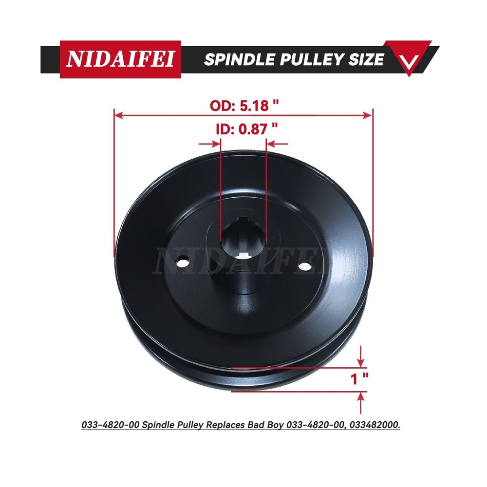 3 Pack Greased 037-2000-00 - Spindle Assembly with 033-4820-00 Pulley Replace...