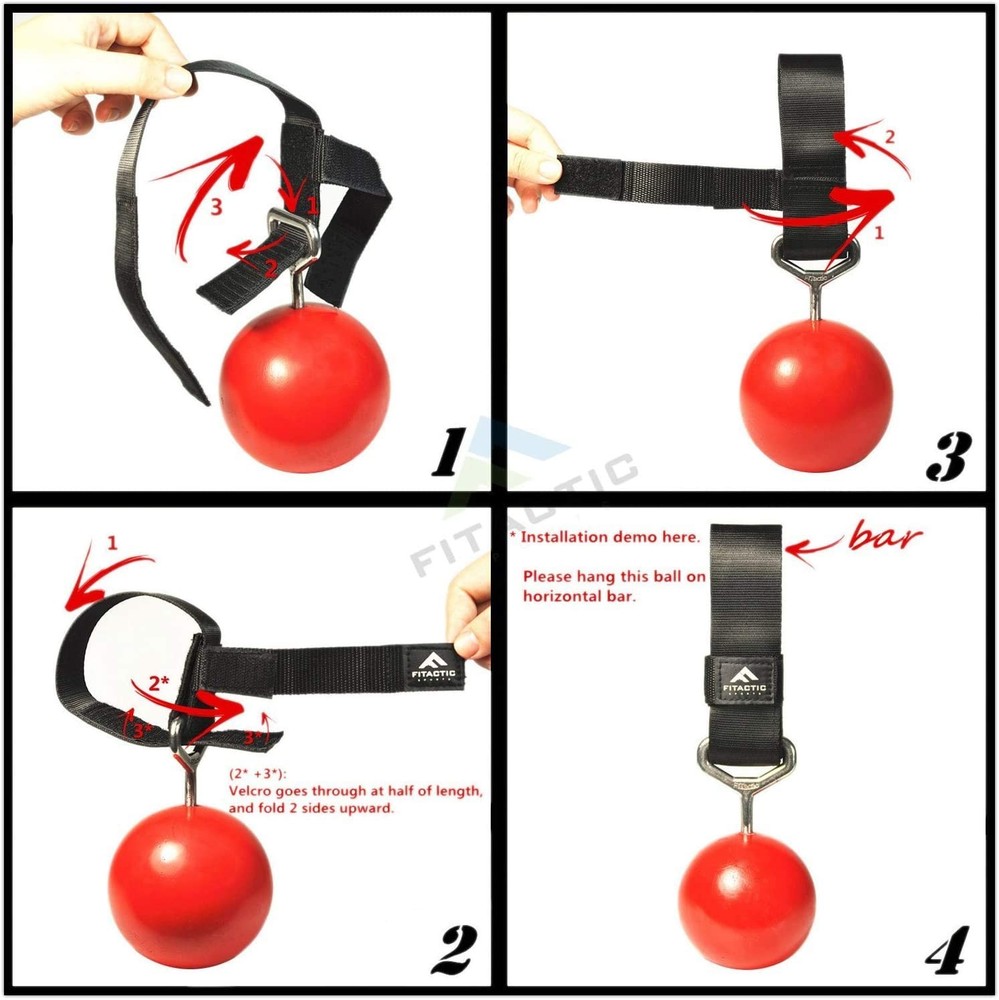 4 Inches Rock Climbing Solid Training Cannonball Bomb Power Pull Up Ball Hold...