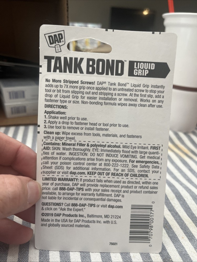 Tank Bond, Liquid Grip, 6-ml. 7079800177