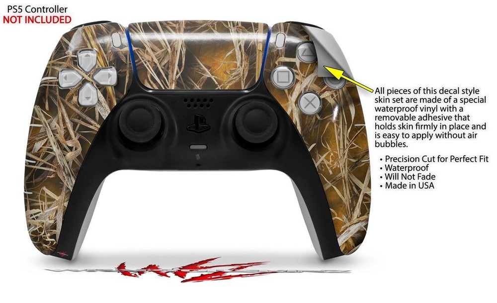 Skin Sony PS5 Controller WraptorCamo Grassy Marsh Camo Orange