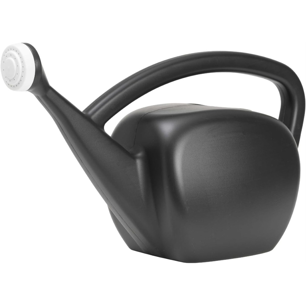 Root & Vessel Plastic Watering Can, Black, 2 Gallon
