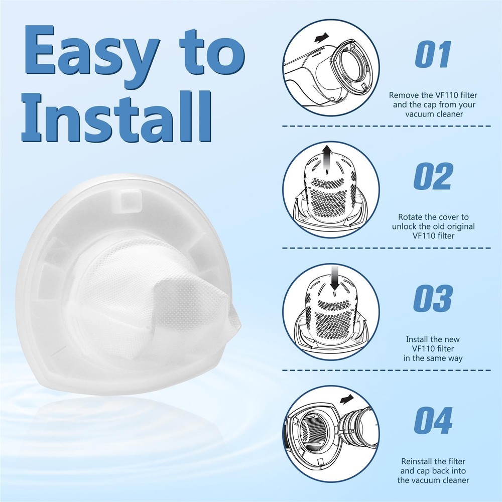 9 Pack Filter Replacement for Black and Decker Power Tools VF110 Dustbuster C...