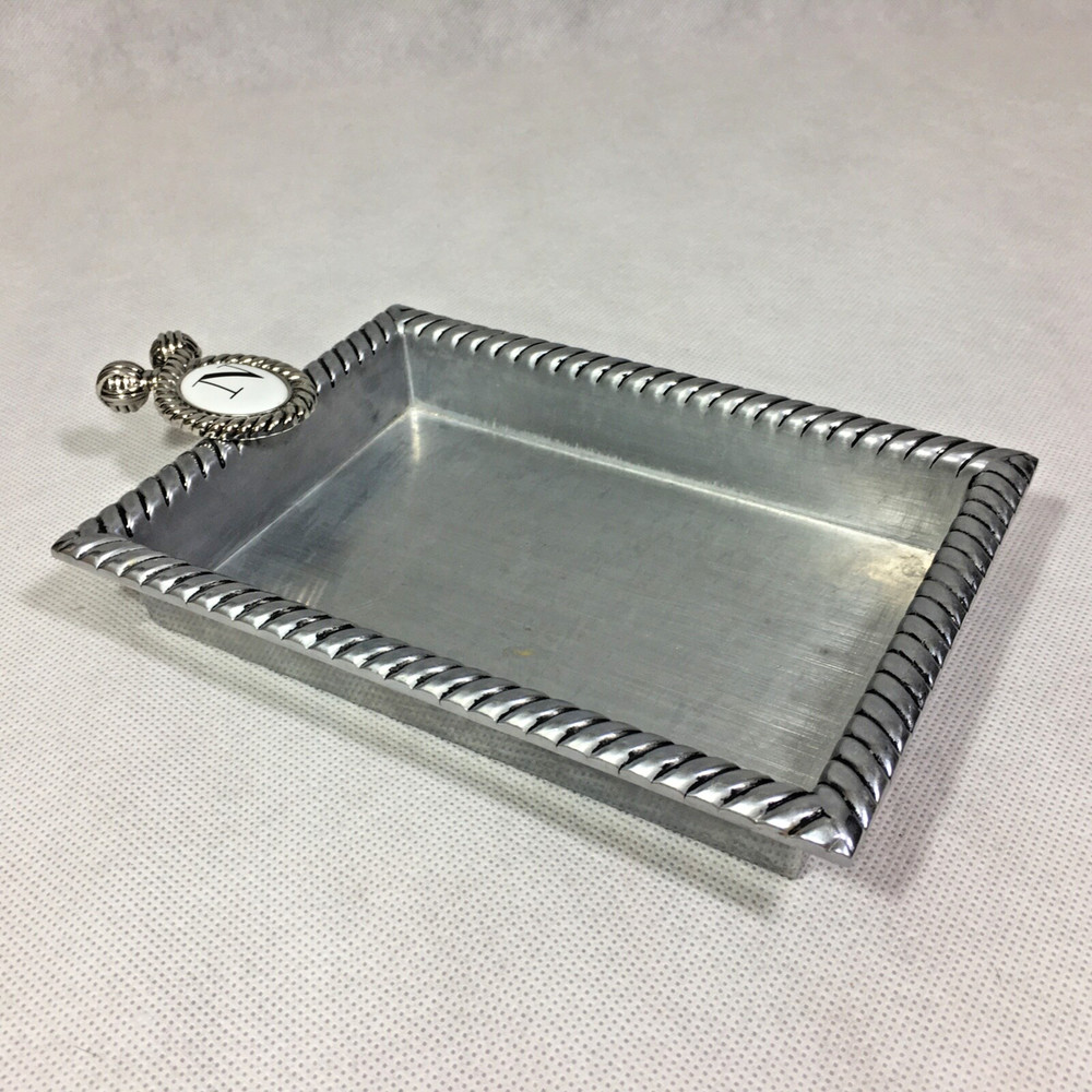 Mud Pie 2009 N Initial Metal Note Holder Tray 501013