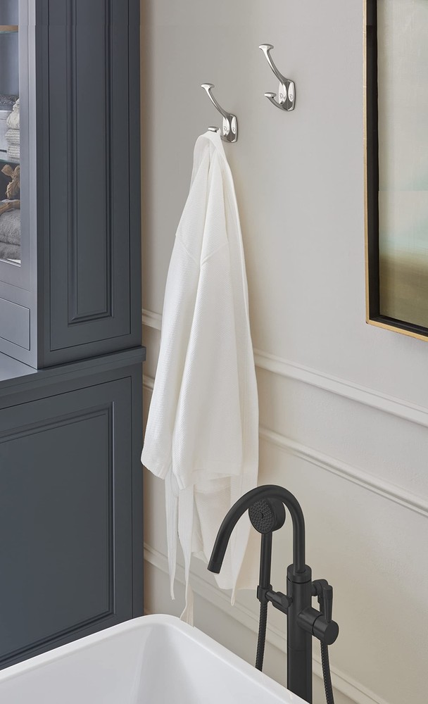 H3700126 | Vicinity Double Prong Decorative Wall Hook | Polished Chrome Hook ...