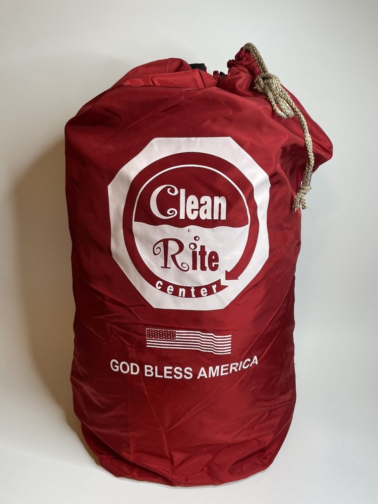 (2X) Large Nylon Laundry Bag With Drawstring & Backpack Straps Durable Red