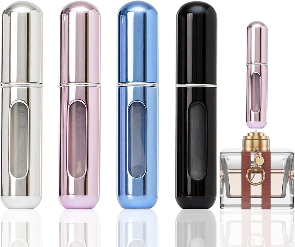 Portable Mini Refillable Small Perfume Atomizer Bottle Spray 4 Pcs Pack of 5 ml.