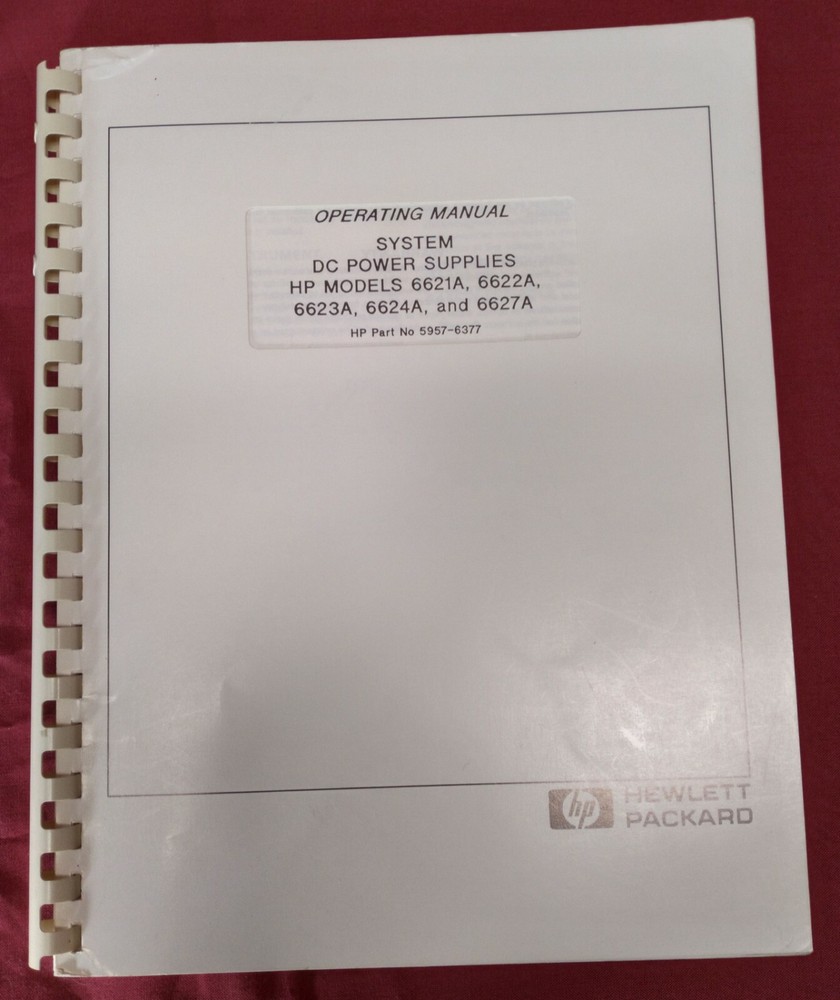 HP DC POWER 6600 SERIES SUPPLIES  Operating Manual