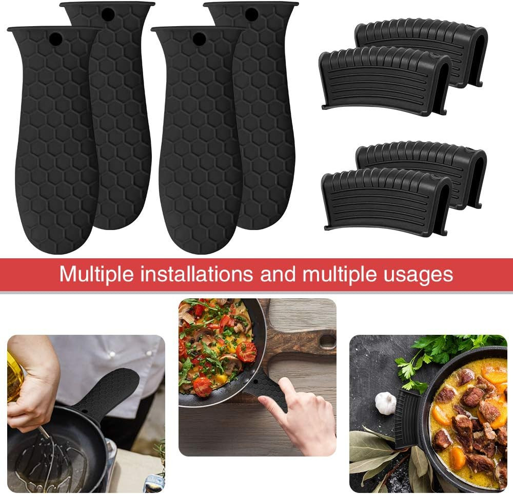 8 Pack Cast Iron Handle Cover, Silicone Hot Handle Holder, Assist Handle Holder,