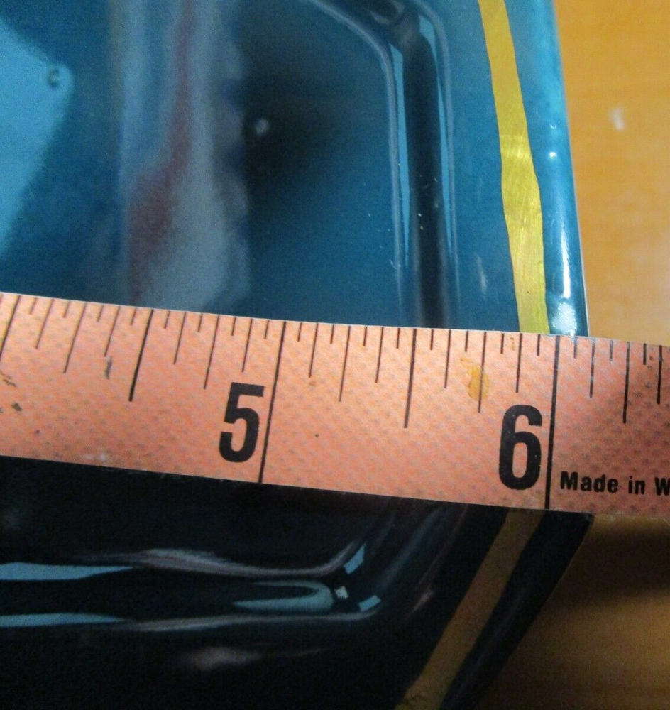 PITCHER W PEGASUS ~ VINTAGE ~ GEOMETRIC ~ TEAL & GOLD ~ UNKNOWN MAKER ~ EUC