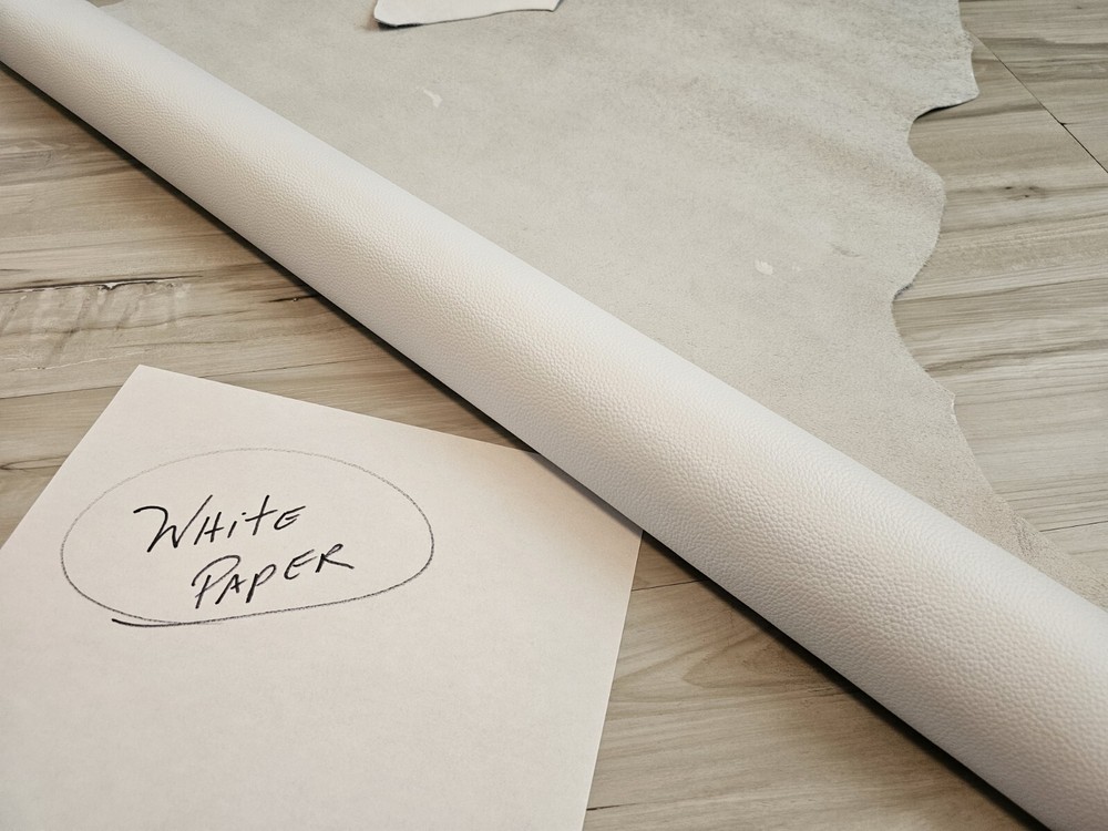 3-4oz PURE WHITE MATTE PEBBLED GRAIN SOFT LEATHER HIDE UPHOLSTERY,PANEL,SHEET