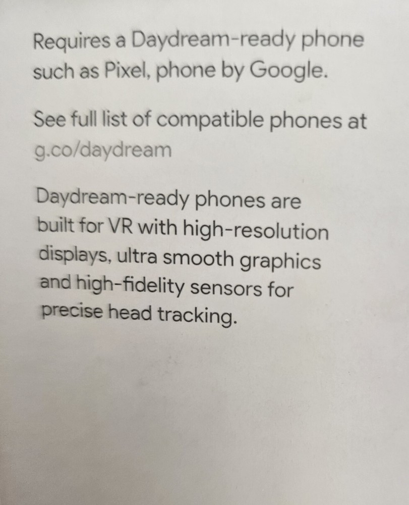 Google Daydream View Virtual Reality VR Headset Gray New