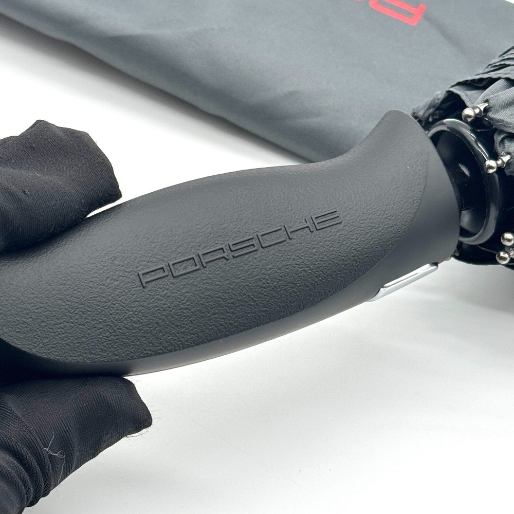 Porsche Short Handle Umbrella w/ Auto Open – Red Logo, Compact & Durable