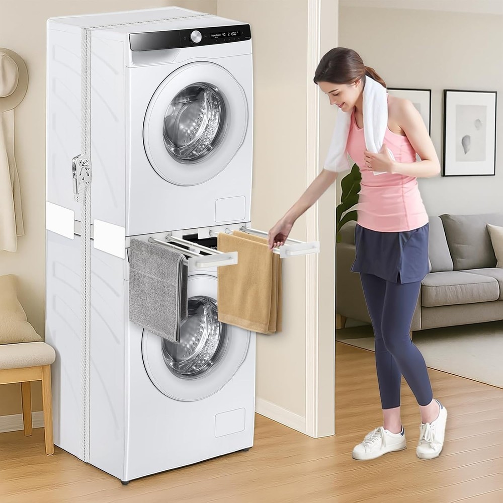 Stacking Kit for Washer Dryer - Pull-Out Rack - Universal 24-29" Fit