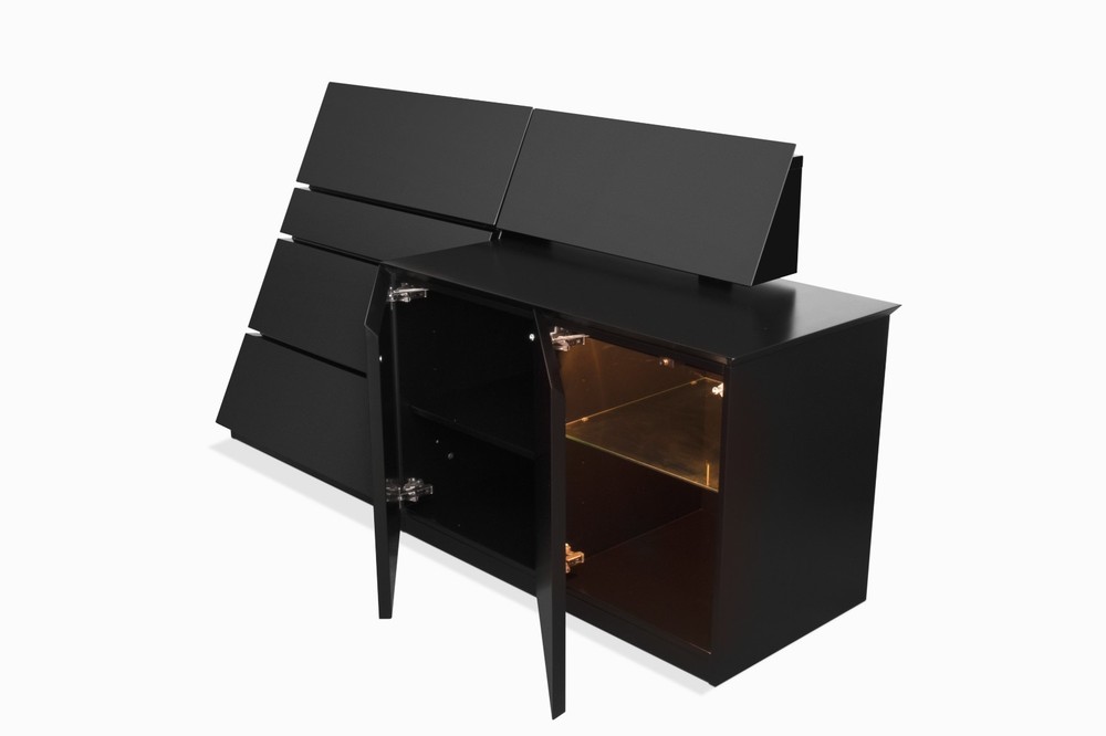 Vintage Postmodern Asymmetric Sideboard by Rougier