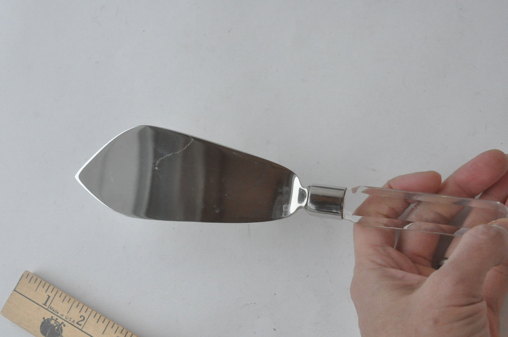 Orrefors ~ Cake Knife and Server ~ Vintage ~ Glass / Crystal Handle