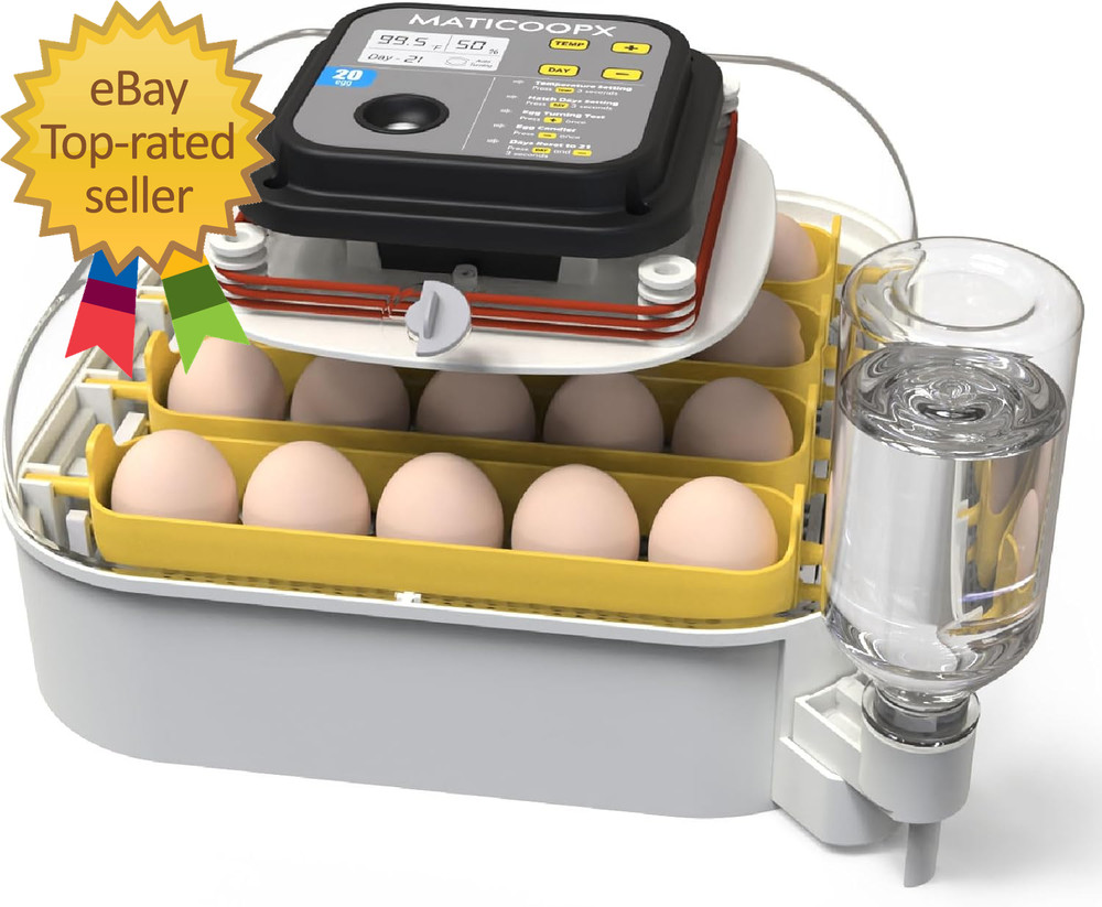 20 Egg Incubator with Humidity Display, Egg Candler, Automatic Egg Turner, for H
