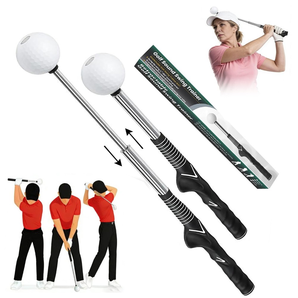 Retractable Golf Swing Training Aid, Golf Grip Trainer for Warm-up, Right-Han...