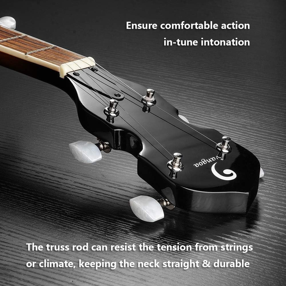 Complete Banjo Set - 5 Strings, Remo Head, Mahogany Finish & Adjustable Features