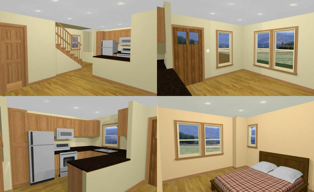 20x16 Tiny House -- PDF Floor Plan -- 547 sq ft -- Model 1A