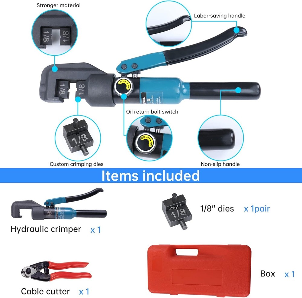 Custom Cable Railing Crimping Tool Hydraulic Crimper Hydraulic Crimping Tool