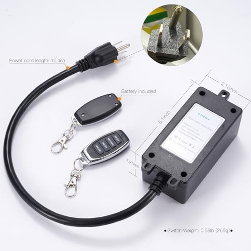 Automatic Remote Vacuum Switch，Load Sensing Outlets,Power Tool/Table Saw