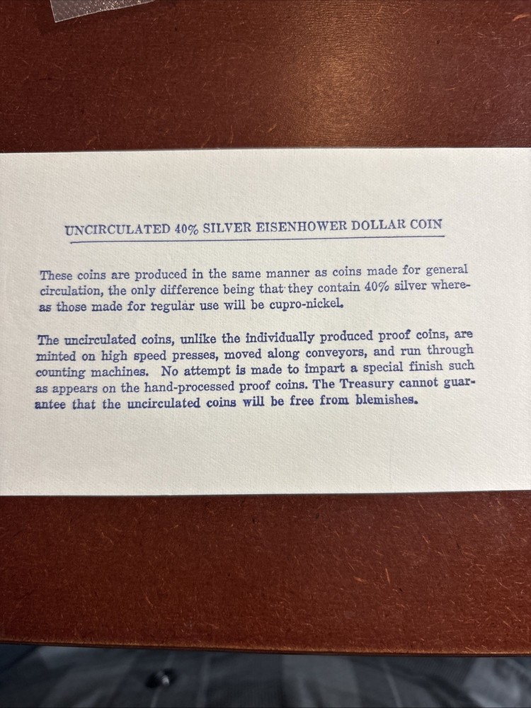 2X 1971-S Eisenhower Uncirculated Dollar -"Blue Pack" Envelope 40% SILVER!!!