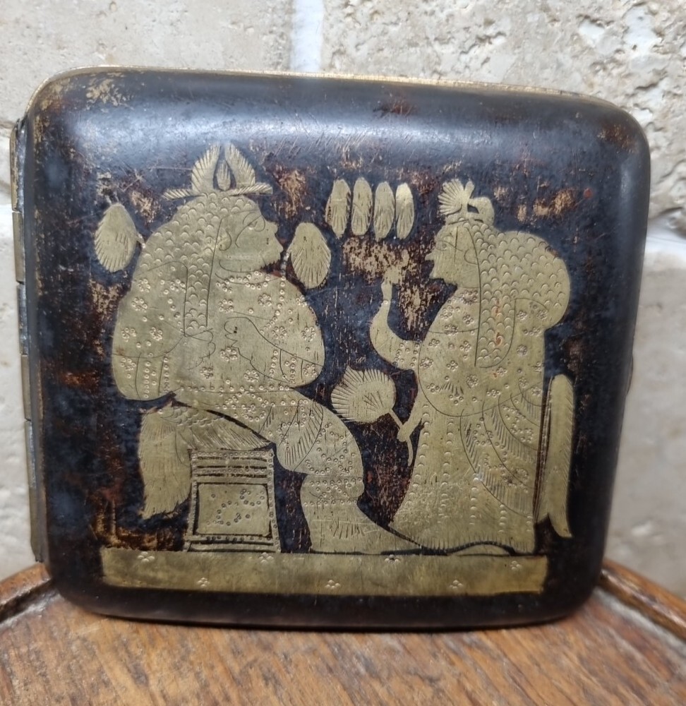 Antique Damascene Japanese Cigarette Case