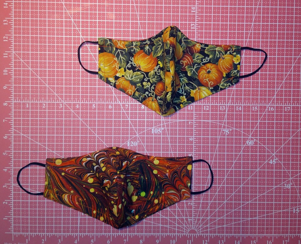Glitter Pumpkin Patch REVERSIBLE Orange Slick Mask Multi Sizes