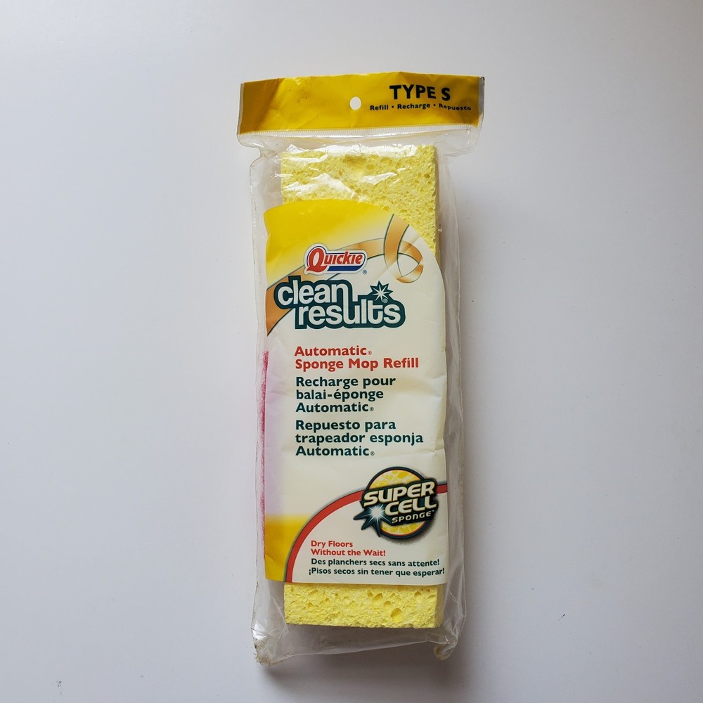 Quickie Type S Refill Clean Results Automatic Sponge Mop Super Cell Sponge New *