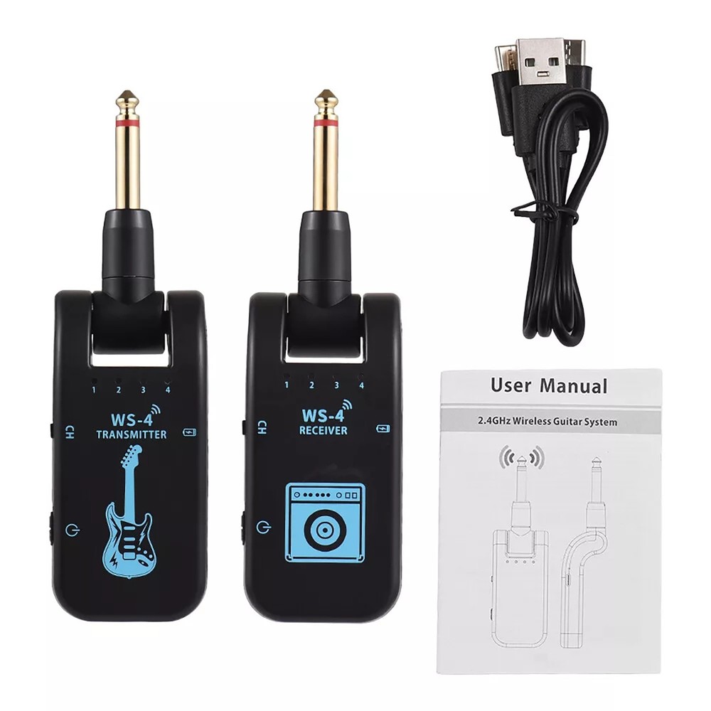 8 Channels 2.4G Wireless Guitar System Rechargeable Transmitter Receiver