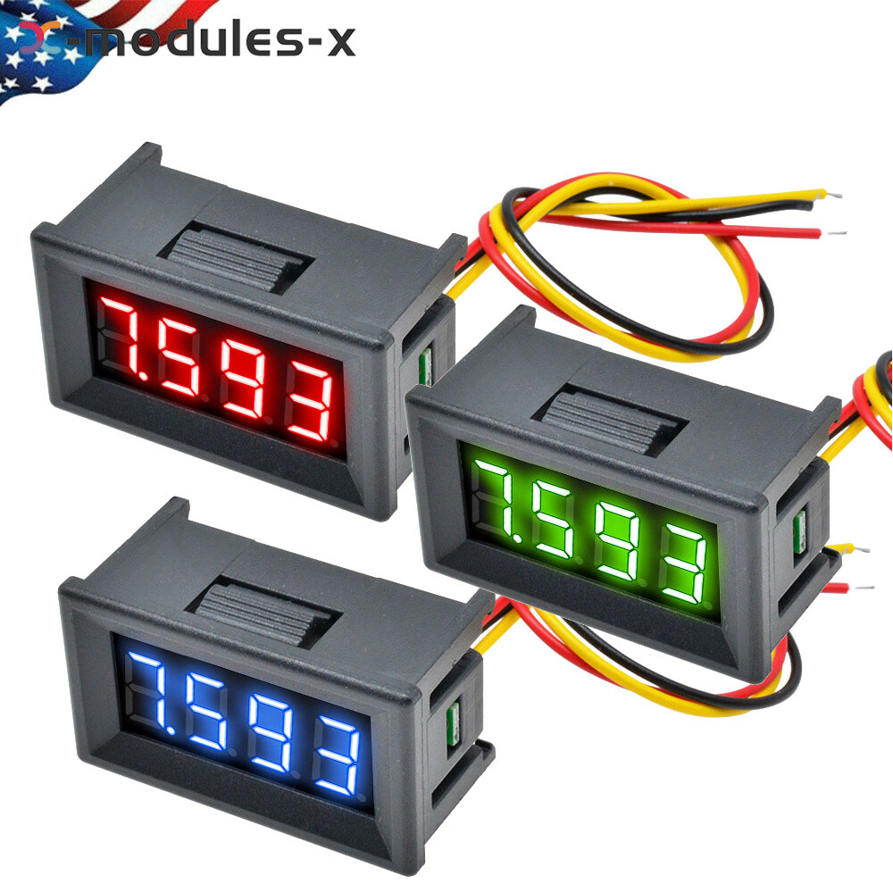 0.36" Digital 3-Wires LED Panel Display 4-Bit DC0-100V Voltmeter Meter Tester U