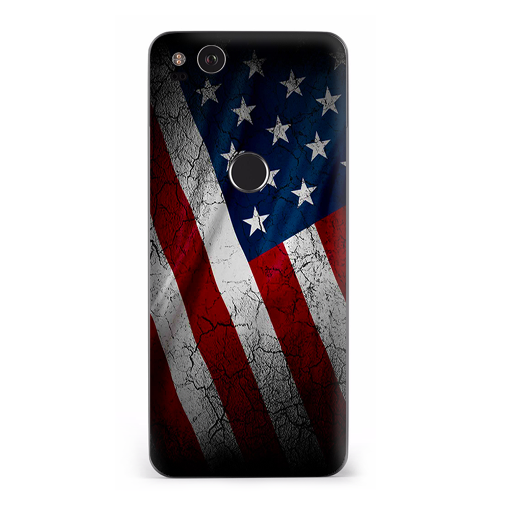 Google Pixel 2 Skins Decal Wrap American Flag distressed wave