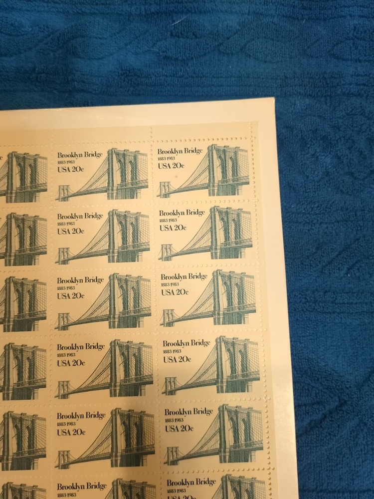 ERROR 1983 Sheet BROOKLYN BRIDGE UNFINISHED BRIDGE Short Transfer MNH