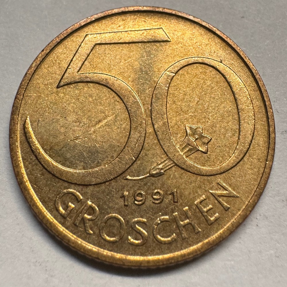 1991 Austria 50 Groschen - Beautiful Coin - #A-059-B