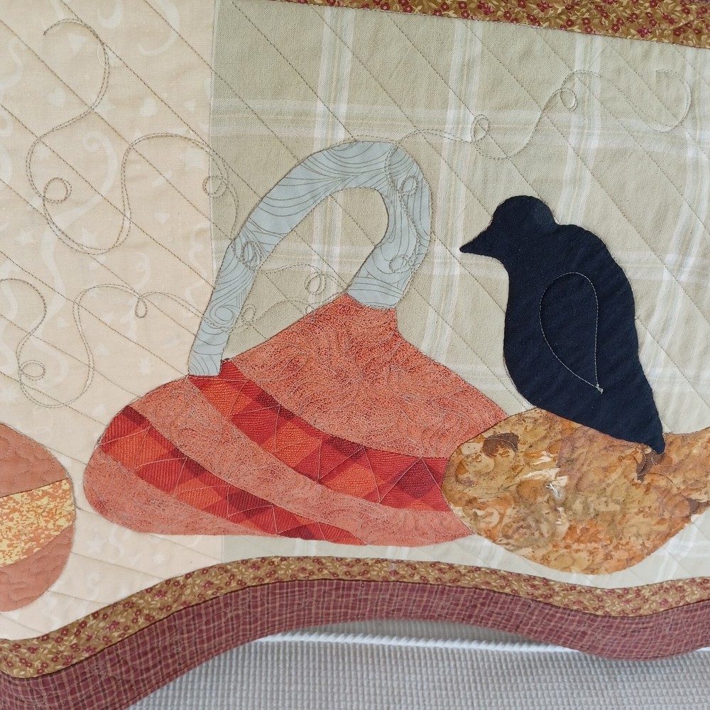 Quilted Table Runner Or wall hanging. Hand Appliqued