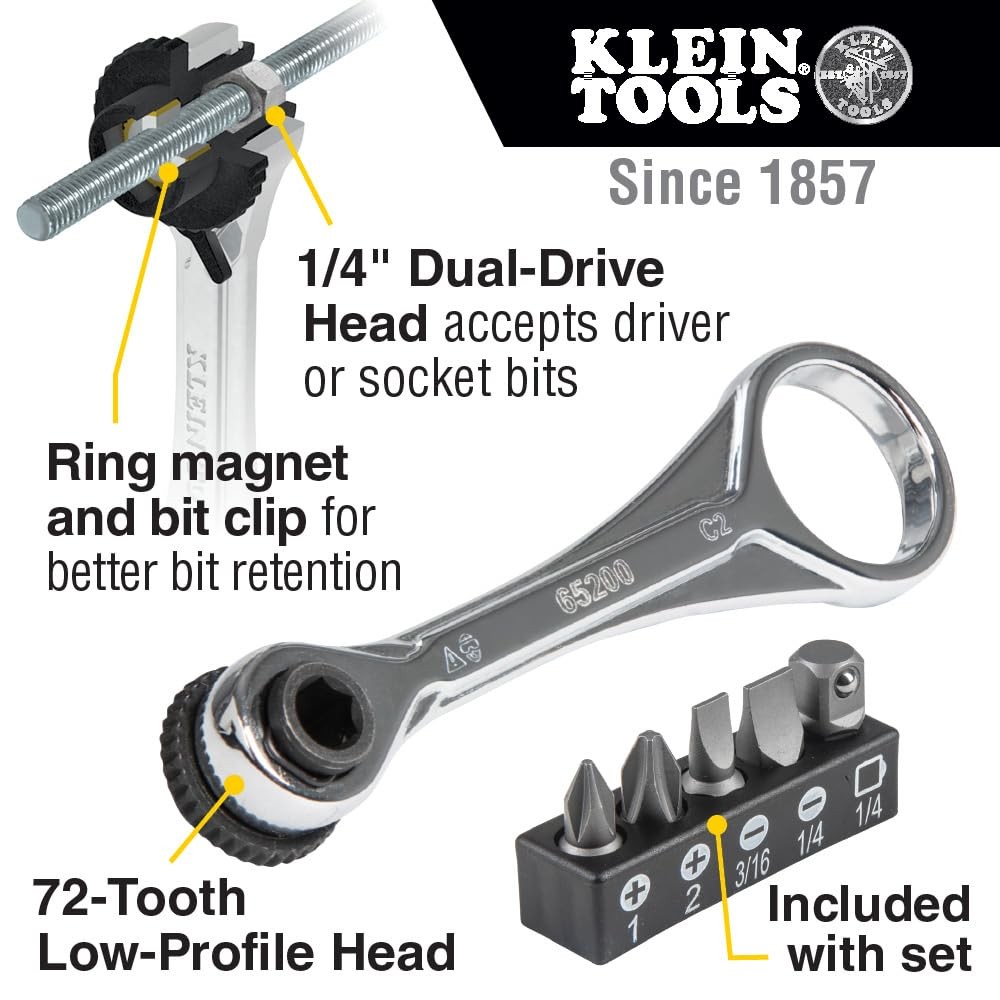 Klein Tools 65200 Ratchet Set, 5-Piece Mini Set Multi