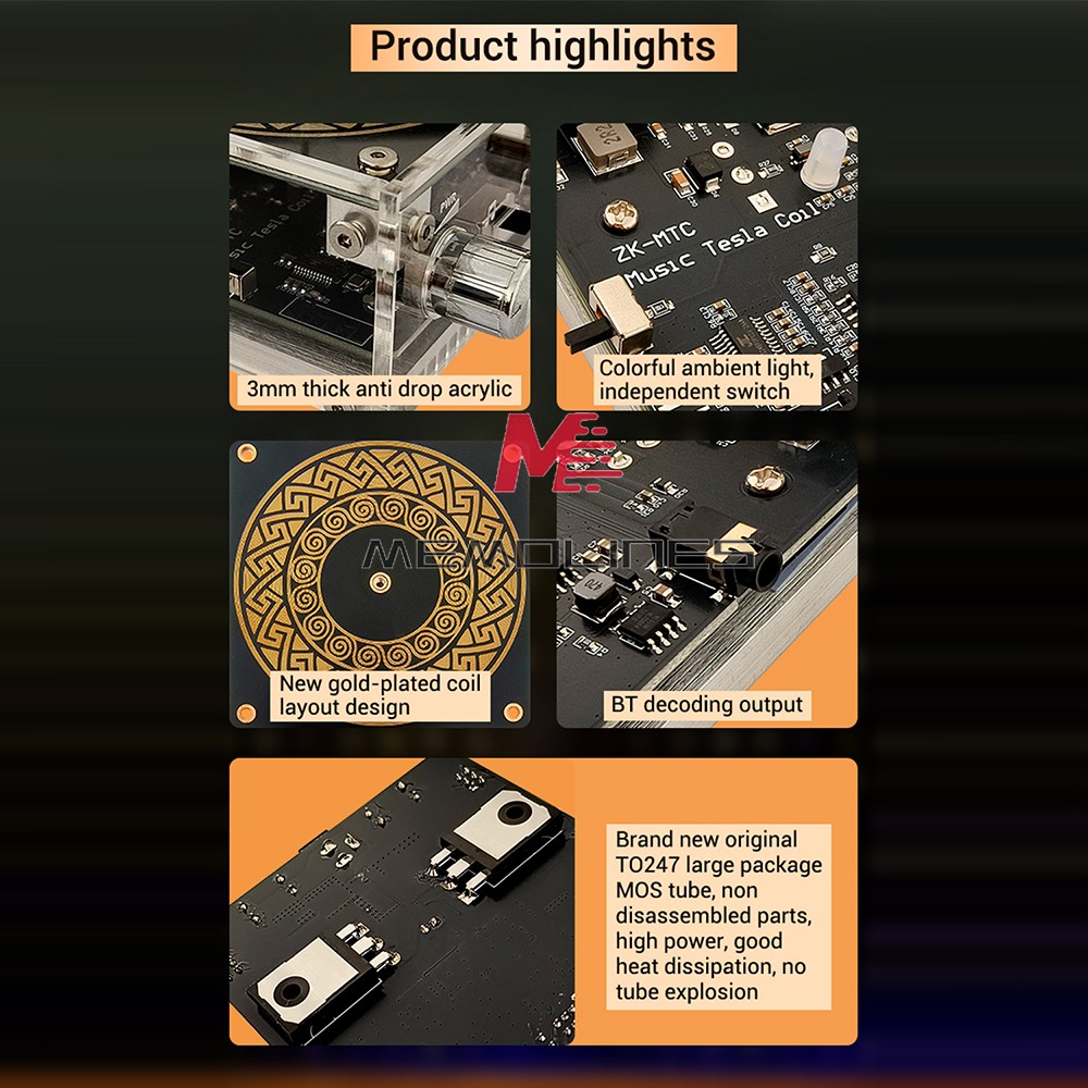 MTC Dual-Mode Music Tesla Coil Artificial Lightning Touchable Bluetooth Decoding