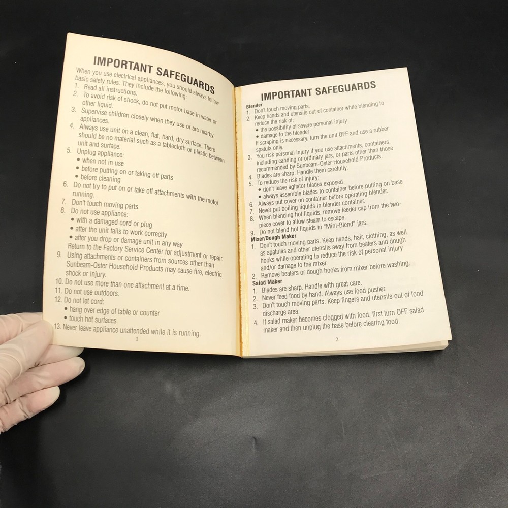 1994 Oster Kitchen Center User Guide And Recipes Booklet