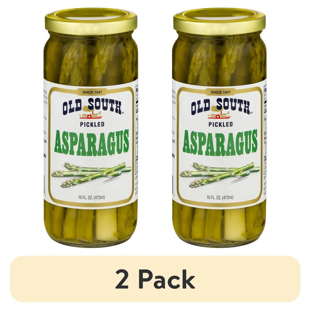 Pickled Asparagus Spears in Brine Shelf-Stable Jar 16 oz 2 Pack