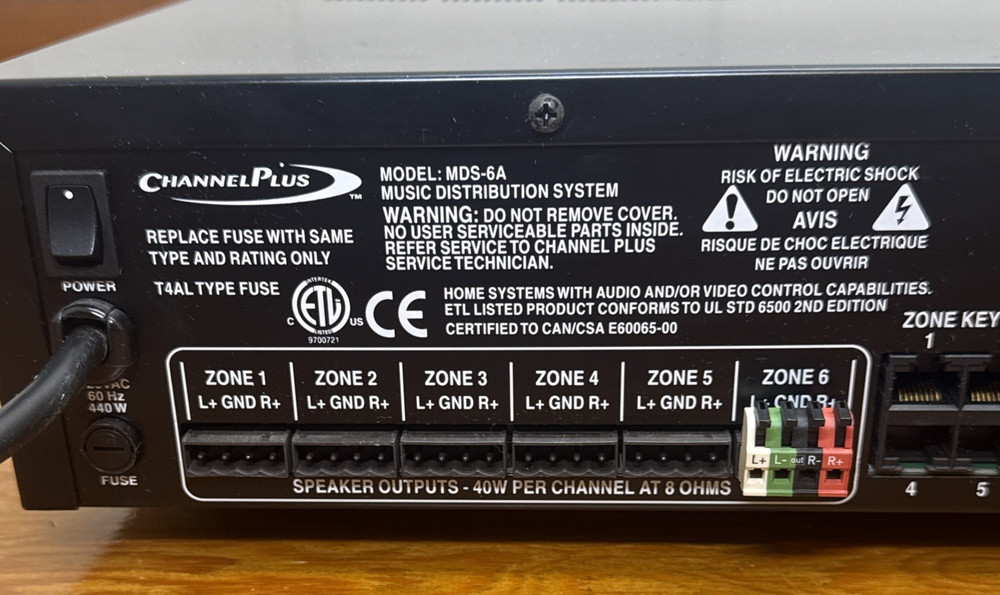 Channel Plus MDS-6A Music Distribution System - All-In-One Amplified Solution