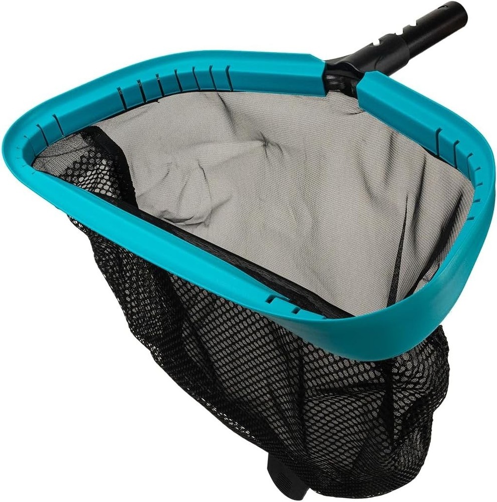 17-Inch Pool Leaf Skimmer Net Sturdy Aluminum Frame Deep Double Layer Easy Sc...