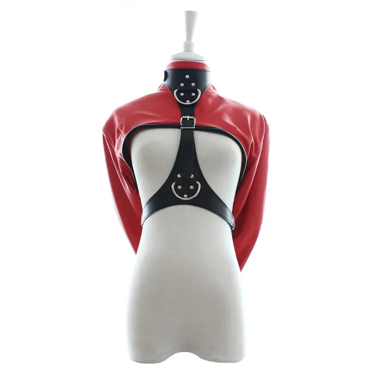 PU Leather Straitjacket Games Straight Jacket Adjustable Harness Body Bandage