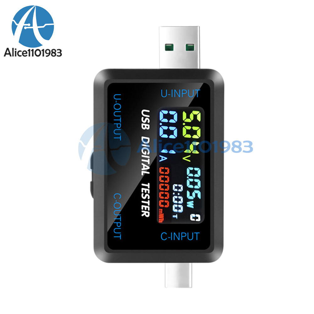 Digital Voltage Current Capacity Tester USB / Type-C Interface Charger Detector