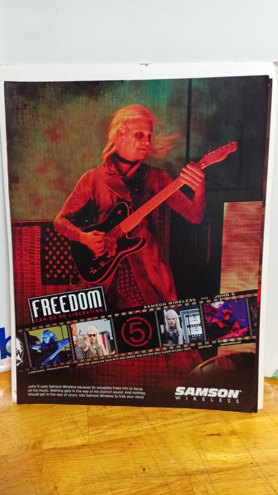 JOHN 5 SAMSON WIRELESS AD  2006 PRINT AD 11 X 8.5  P3