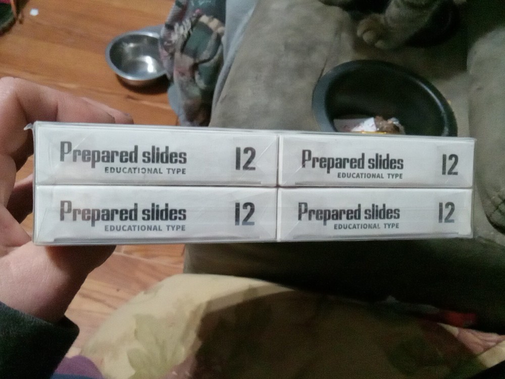 DIY SCIENCE (48) PLASTIC PREPARED MICROSCOPE EDUCATIONAL TYPE SLIDES SEALED