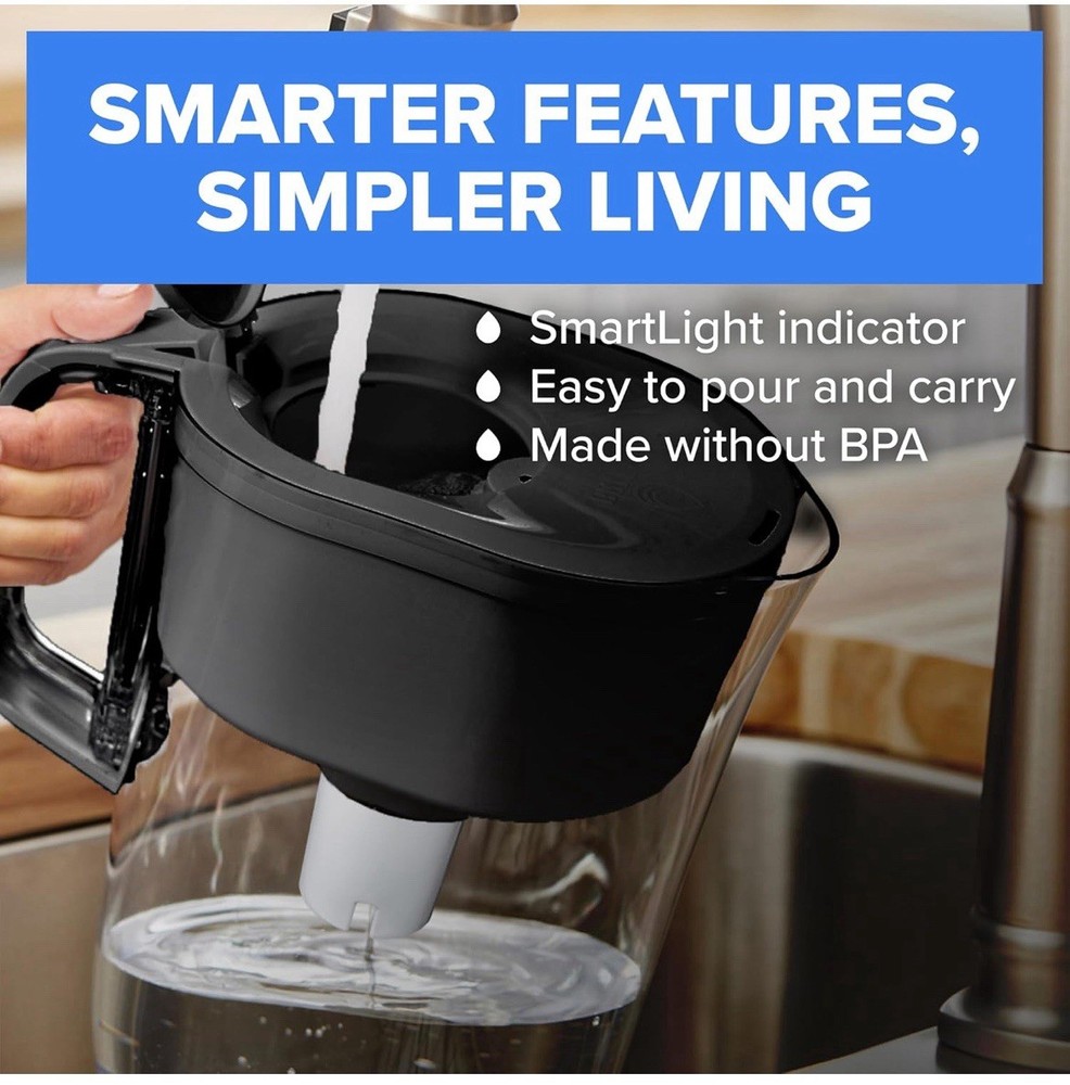 Brita Large Water Filter Pitcher for Tap and Drinking Water with SmartLight