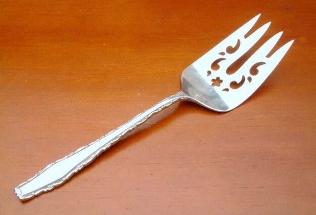 Rapallo by Lunt Sterling Silver Serving Fork 8",  gently used